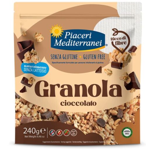 GRANOLA AL CIOCCOLATO - PIACERI MEDITERRANEI - SENZA GLUTINE - SENZA LATTOSIO